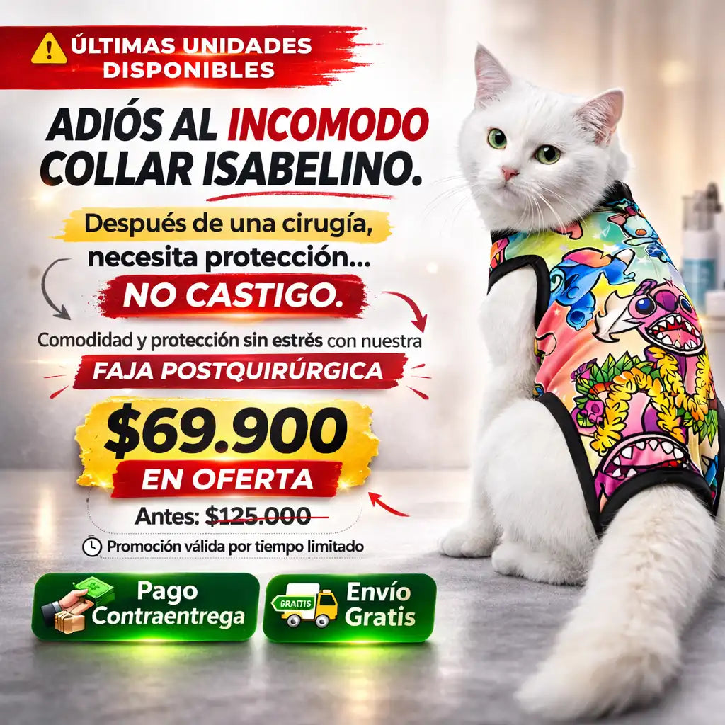 Fajas Postquirúrgicas para Gatas y Gatos diseño STITCH