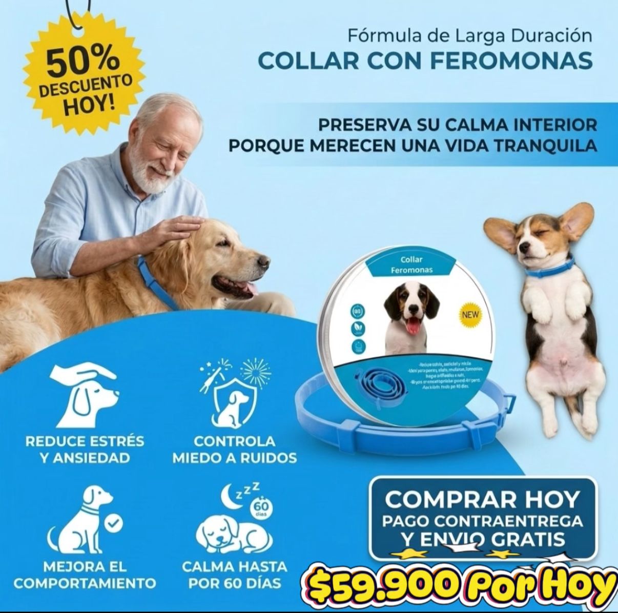 Collar de Feromonas Calmante para Perros