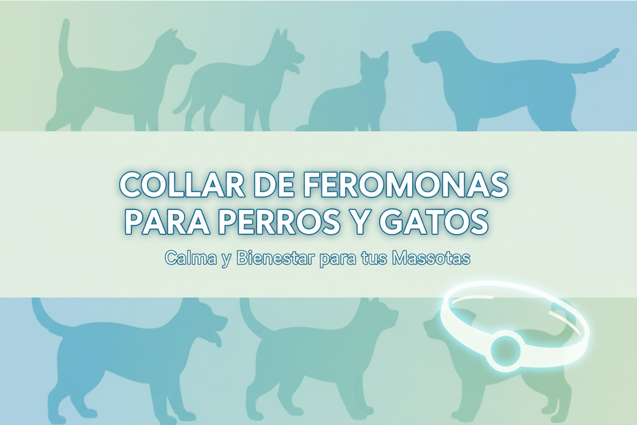 Haz una imagen que diga, COLLAR DE FEROMONAS PARA PERROS Y GATOS
